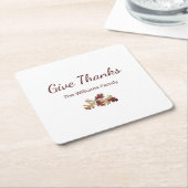 感謝祭与え感謝してい秋の紅葉 スクエアペーパーコースター (アングル)