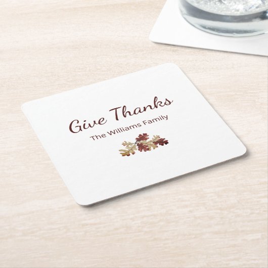 感謝祭与え感謝してい秋の紅葉 スクエアペーパーコースター (アングル)