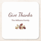 感謝祭与え感謝してい秋の紅葉 スクエアペーパーコースター (正面)