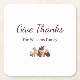感謝祭与え感謝してい秋の紅葉 スクエアペーパーコースター
