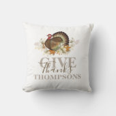 感謝祭与え感謝してい秋パーソナライズされた クッション (正面)