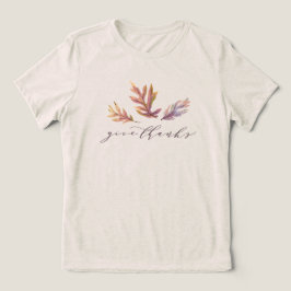 感謝祭与え感謝してい紅葉エレガント トライブレンドTシャツ
