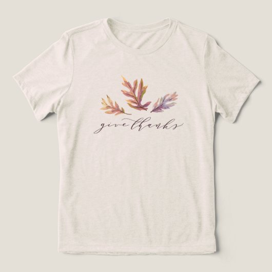 感謝祭与え感謝してい紅葉エレガント トライブレンドTシャツ (デザイン正面)