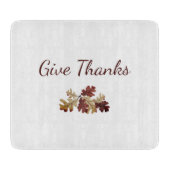 感謝祭与え秋感謝していの秋の葉 カッティングボード (正面)