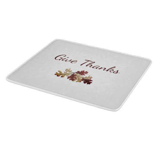 感謝祭与え秋感謝していの秋の葉 カッティングボード (角)