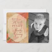 感謝祭与え-ハートカスタム写真 シーズンカード (正面)