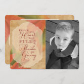 感謝祭与え-ハートカスタム写真 シーズンカード (正面/裏面)