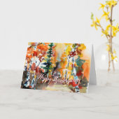 感謝祭伝統的秋の水彩アート カード (黄色い花)