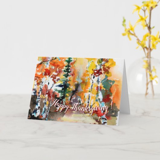 感謝祭伝統的秋の水彩アート カード (黄色い花)