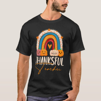 感謝祭先生感謝祭の日レインボー Tシャツ