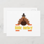 感謝祭子供への七面鳥の休日 シーズンポストカード (正面/裏面)