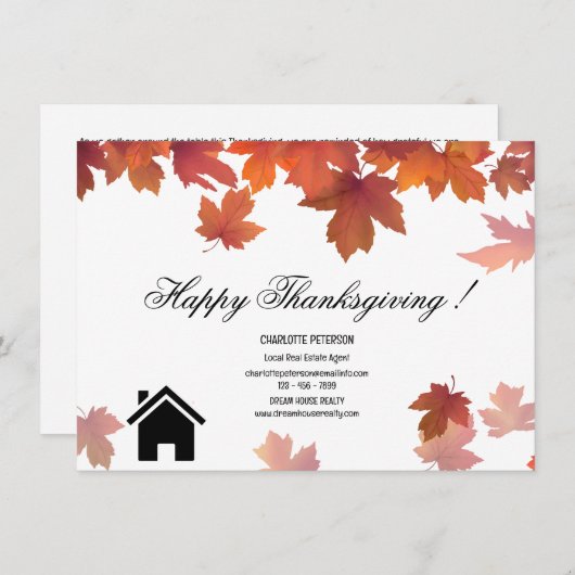 感謝祭実在不動産マーケティングまたはポップ・アートの方法 シーズンカード (正面/裏面)