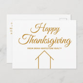 感謝祭実在不動産会社金ゴールド企業の ポストカード (正面/裏面)