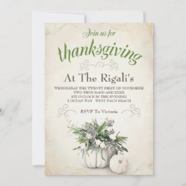 感謝祭家族の夕食の招待状 招待状