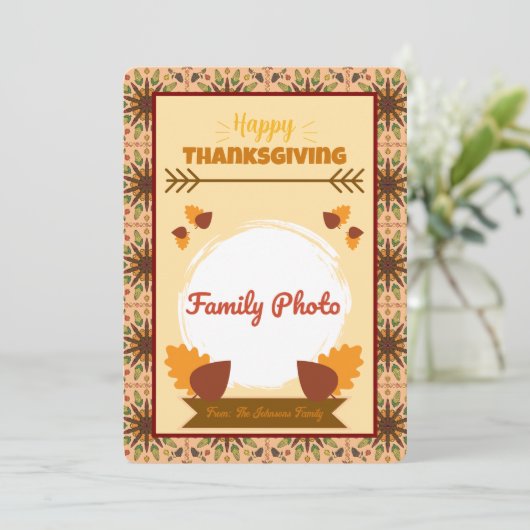 感謝祭家族写真カード 招待状 (スタンド正面)