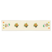 感謝祭小妖精や小人と紅葉オンベージュ ショートテーブルランナー (横)