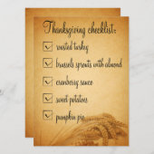 感謝祭小麦食品チェックリスト 招待状 (正面/裏面)