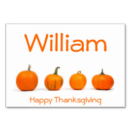 感謝祭座席表とカボチャ テーブルナンバー