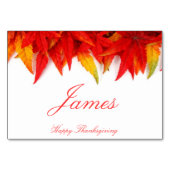 感謝祭座席表と紅葉 テーブルナンバー (裏面)