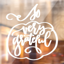 感謝祭引用文とカボチャウィンドウデカール ウィンドウサイン