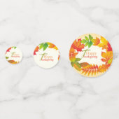 感謝祭引用文オレンジ紅葉リーステーブル コンフェッティ (正面)