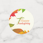 感謝祭引用文オレンジ紅葉リーステーブル コンフェッティ (スモール正面)