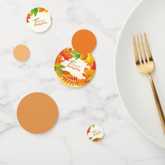 感謝祭引用文オレンジ紅葉リーステーブル コンフェッティ (グループ)