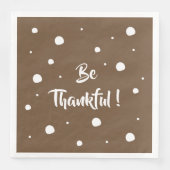 感謝祭引用文茶色の紙ナプキン (正面)