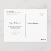 感謝祭引越し案内はがき ポストカード (裏面)