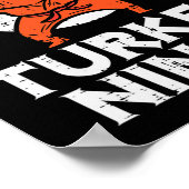 感謝祭忍者おもしろいトルコ秋ボーイズキッズトッド ポスター (角)