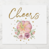 感謝祭応援パンプキンピンク スパークリングワインラベル (シングルラベル)