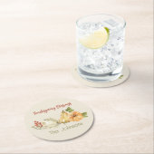 「感謝祭恵みの水色パーソナライズされた」 ラウンドペーパーコースター (インサイチュ)