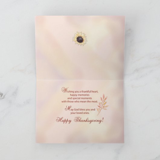 感謝祭恵みひまわり水彩 カード (内部)