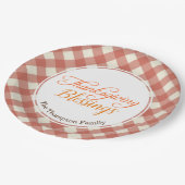 感謝祭恵みカスタムファミリーネームディナー ペーパープレート (アングル)