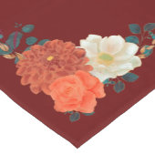 感謝祭恵みパーソナライズされた秋フローラ ショートテーブルランナー (コーナー)