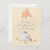 感謝祭恵み紅葉と鳥 シーズンポストカード (正面/裏面)