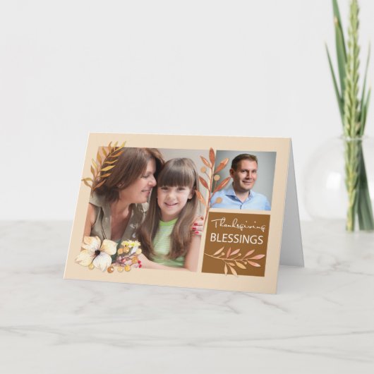 感謝祭恵み紅葉2枚 カード (正面)