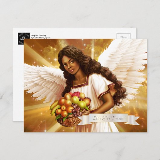 感謝祭恵み。エンジェル絵画ズ ポストカード (正面/裏面)