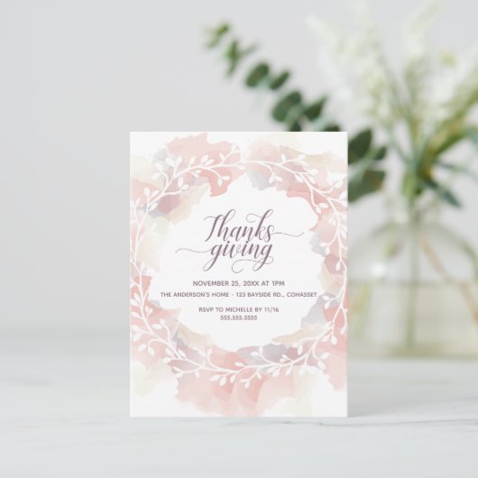 感謝祭招待状はがき ポストカード (スタンド正面)