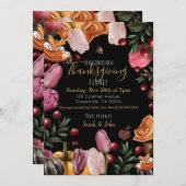 感謝祭招待状カラフルフローラ 案内状 (正面/裏面)