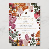 感謝祭招待状カラフルフローラ 案内状 (正面/裏面)