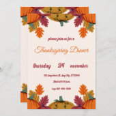 感謝祭招待状テンプレート編集可能フライヤー シーズンカード (正面/裏面)