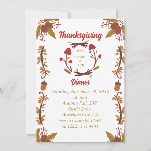 感謝祭招待状 シーズンカード (正面)