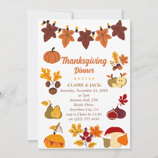 感謝祭招待状 シーズンカード (正面)