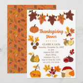 感謝祭招待状 シーズンカード (正面/裏面)