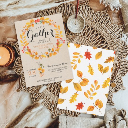 感謝祭招待状 – 感謝祭ディナー 招待状