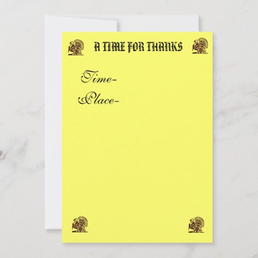 感謝祭招待状 招待状 (裏面)