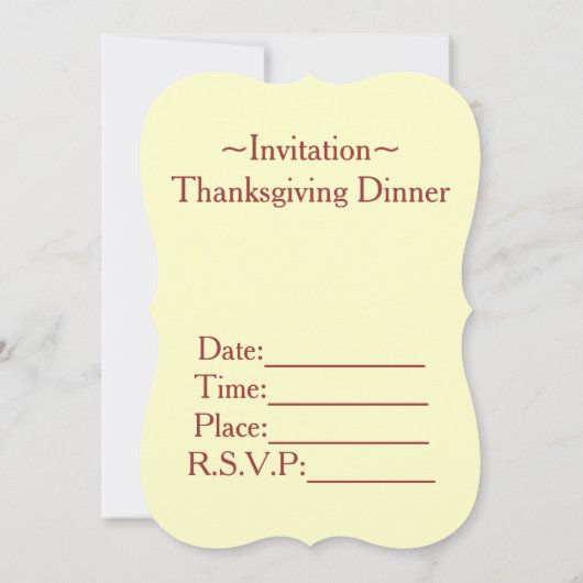 感謝祭招待状 招待状 (裏面)