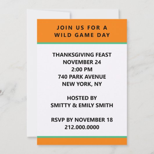 感謝祭招待状 招待状 (裏面)