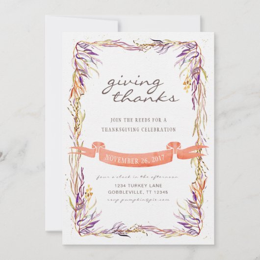 感謝祭招待状 招待状 (正面)